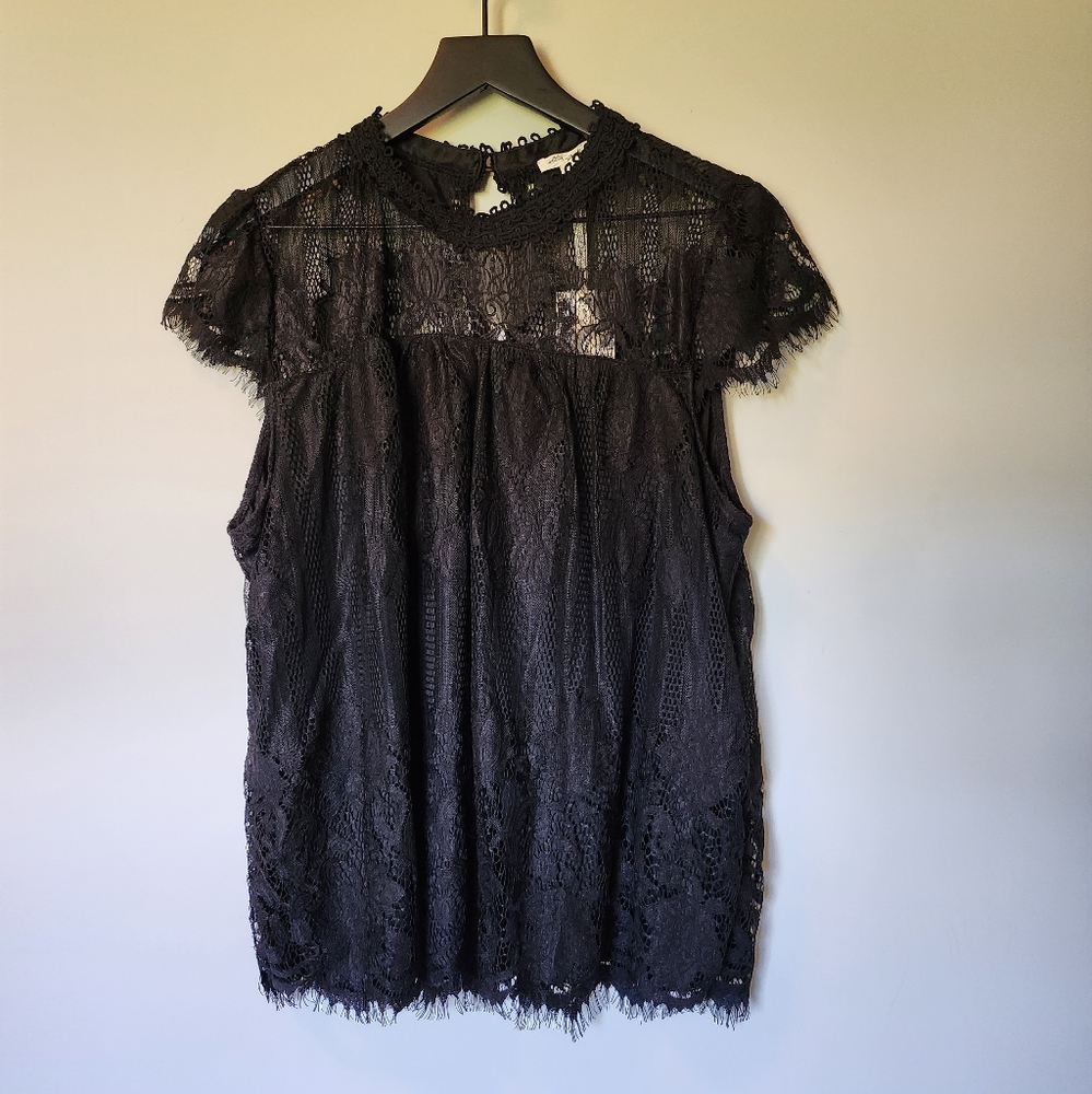 High-neck Lace Blouse